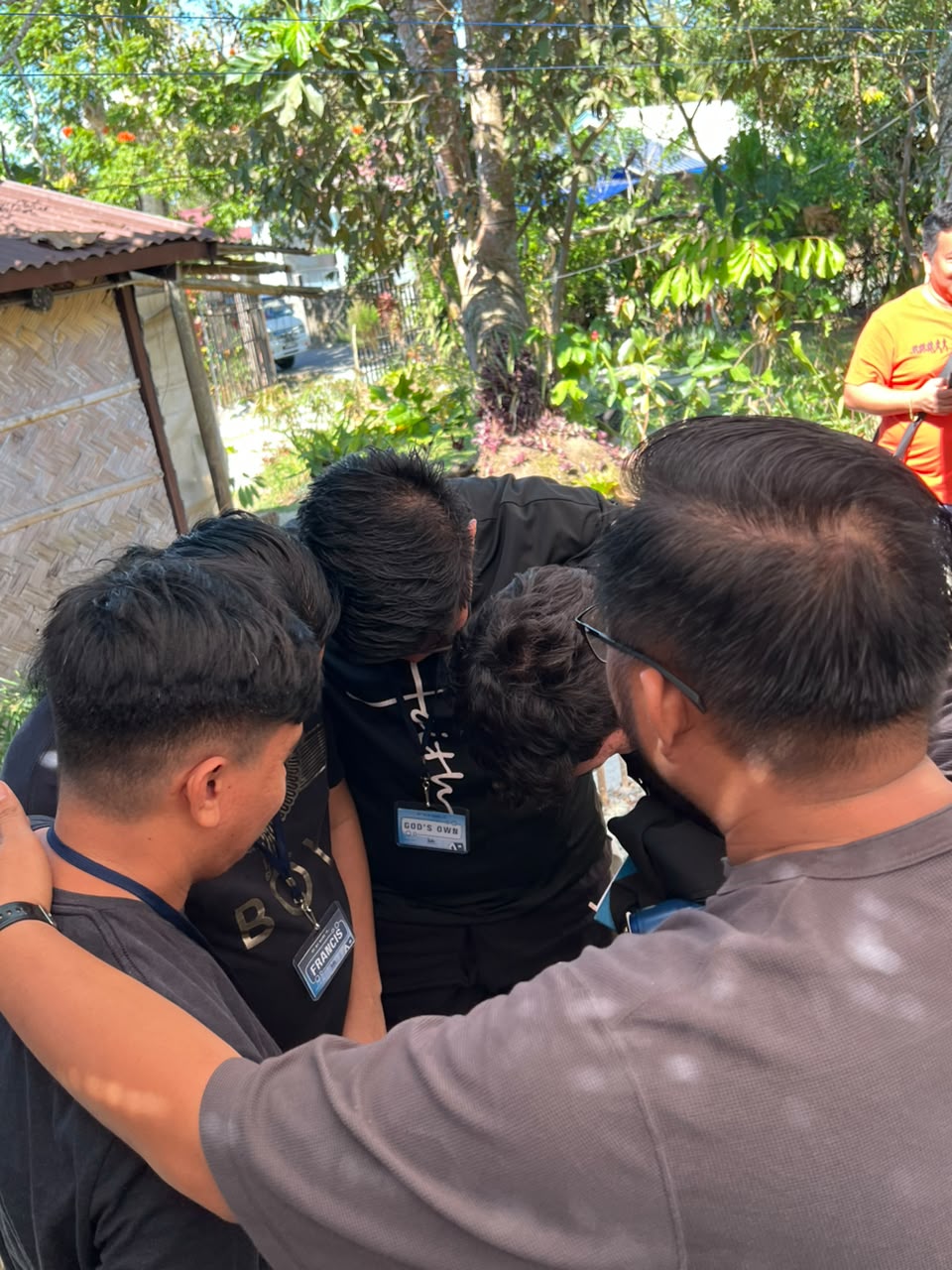 A church outreach gathering outdoors
